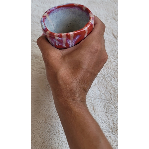 Red and white pottery cup piece - Picture 16 of 16